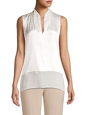 Rosie Silk Popover Sleeveless Blouse | Lord & Taylor
