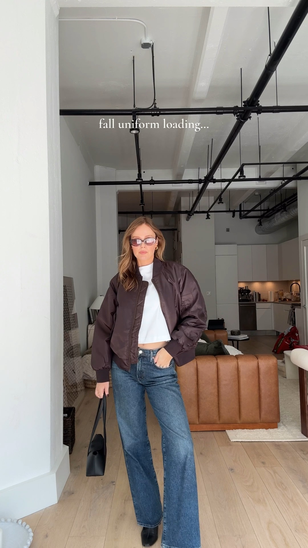 Fall uniform sorted with my new brown bomber jacket 

#LTKSeasonal