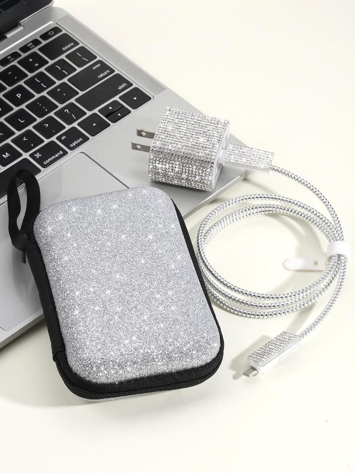 6 Peças Protetor De Cabo De Dados & Decoração De Strass Cabeça De Carregamento Capa Protetora... | SHEIN