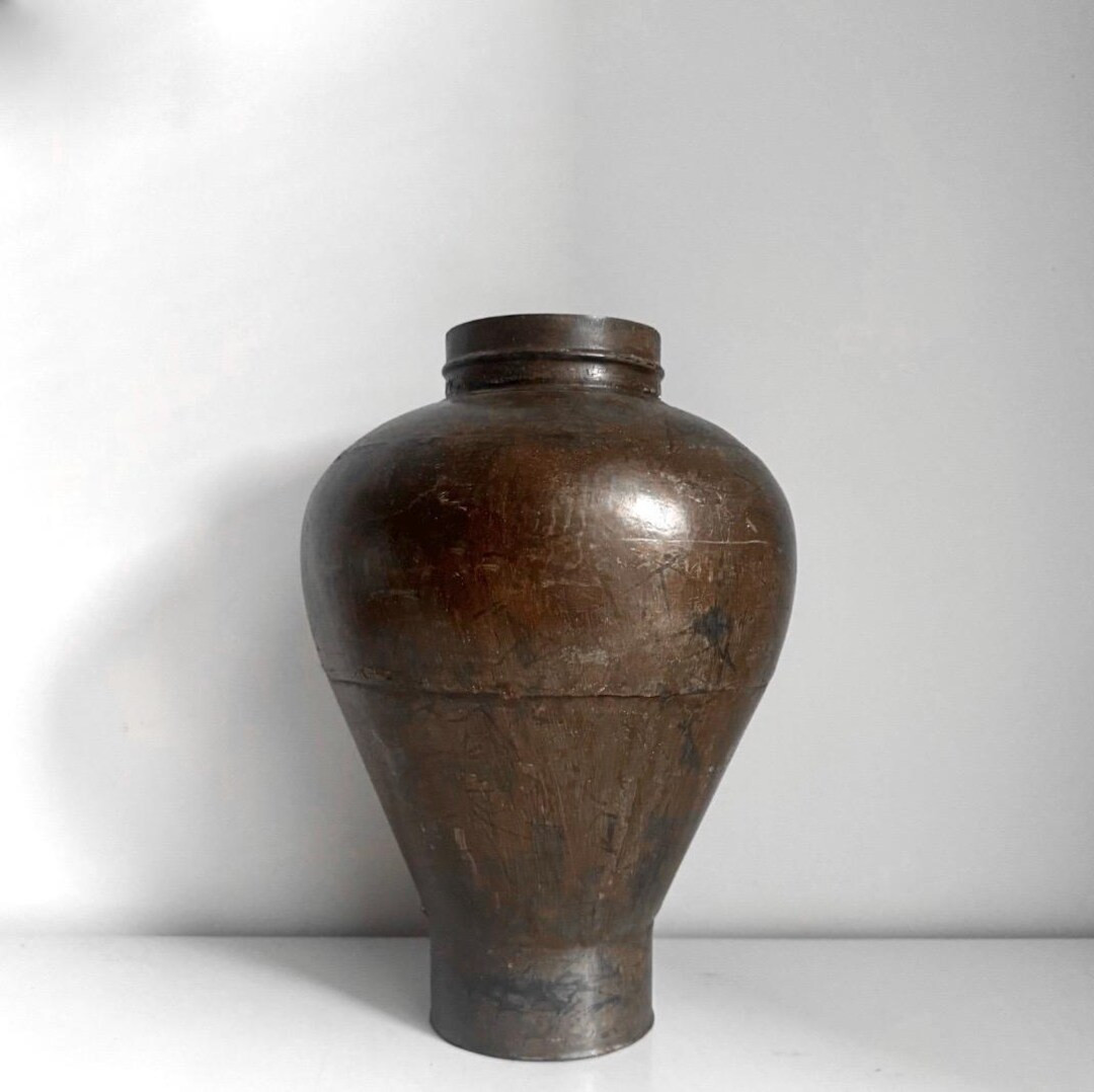 Vintage Patinated Bronze Vase or Vessel Antique Metal Decor Jug or Urn - Etsy | Etsy (US)