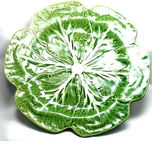 Bordallo Pinheiro 12" Green Cabbage Dinner Plate/Charger ~ Portugal Majolica | Amazon (US)
