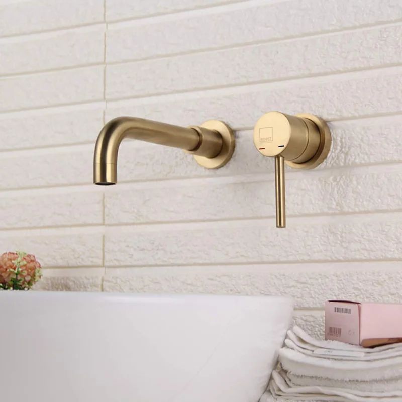 RN-B1904-BG Wall Mounted Bathroom Faucet | Wayfair Professional