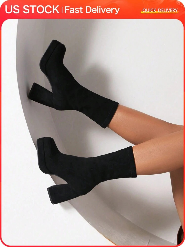 LocalWomen's Black Riding Boots & Classic Sock Boots | SHEIN