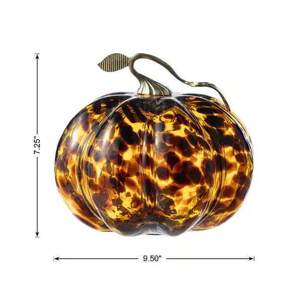 Glitzhome Gold Handle Amber Dots Glass Pumpkin Fall Halloween Table Decor | Bed Bath & Beyond