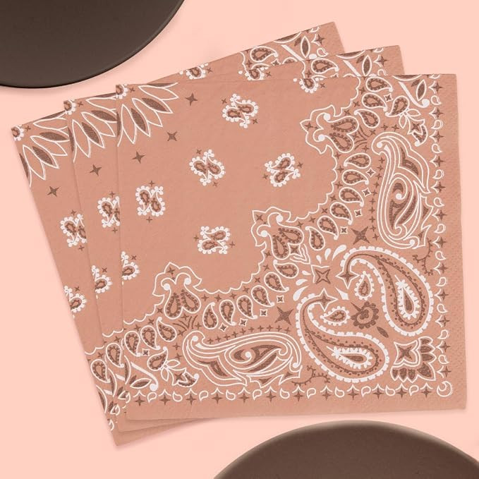 xo, Fetti Western Bandana Napkins - 3-ply, 25 pcs | Cowboy Birthday Party Decor, Wild West Favors... | Amazon (US)