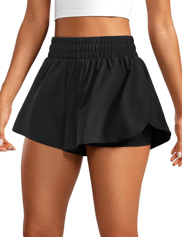 CRZ YOGA 2 in 1 Flowy Running Shorts for Women High Waisted Quick Dry for Athletic Gym Lounge Wor... | Amazon (US)