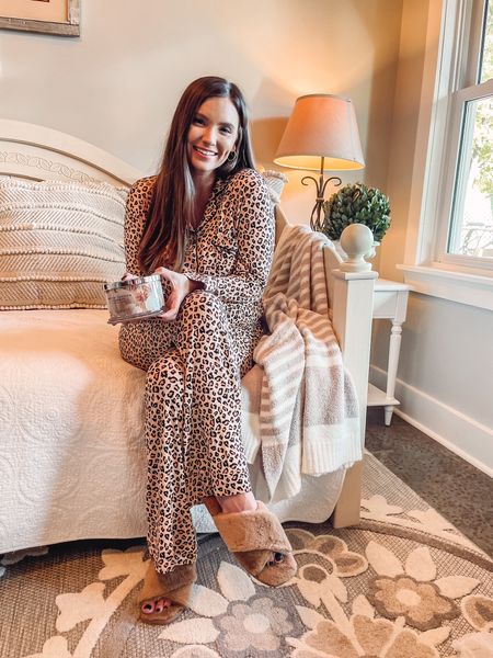 adorable cheetah print pajamas from Nordstrom Rack 🐆 🖤 #nordstromrack #nordstrom #cutepajamas #fuzzyslippers 

#LTKfamily #LTKstyletip #LTKfindsunder100