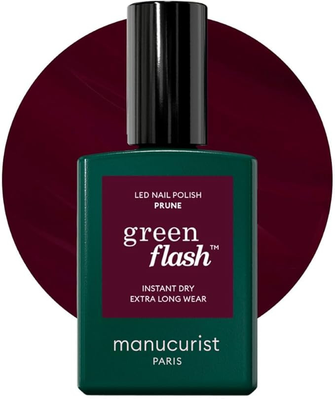 Manucurist Green Flash LED Classic Prune - Deep Wine Red Gel Nail Polish - Vegan, 12-Free - Stren... | Amazon (UK)