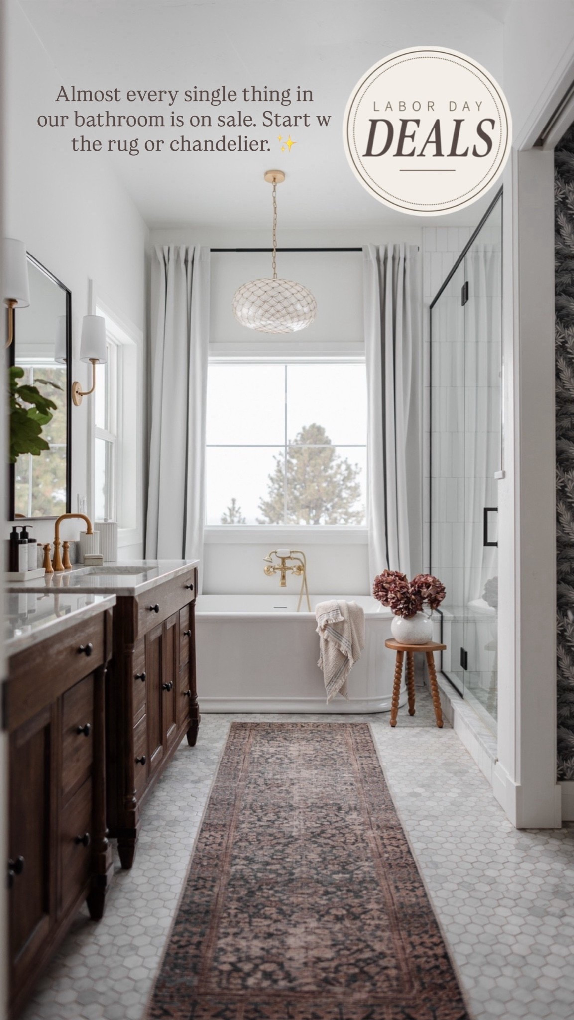 Almost everything in our bathroom is on sale for Labor Day! 

Primary bathroom, bathroom, decor, runner, chandelier, Serena, and Lily, Wayfair, @Wayfair, mcGee and Co, studio, McGee, stool, towels, vanity, faucet, sink, wall, mirror, wall, sconces, curtains, bathtub, filler, bathtub ￼

#LTKHome #LTKSaleAlert #LTKSeasonal