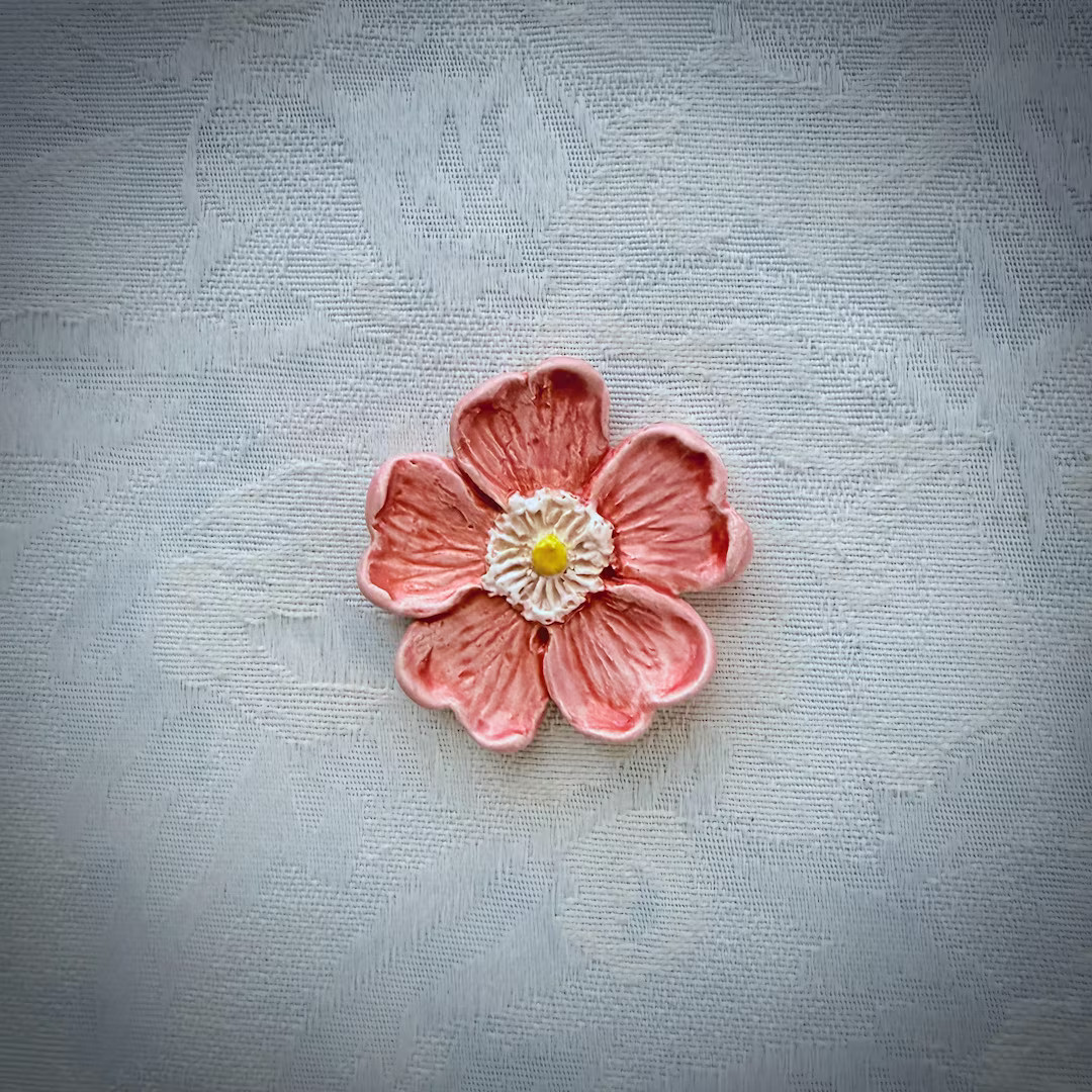 Orange Ceramic Flower, Hand Painted Art Tile, Garden Mosaic Supply | Etsy (US)