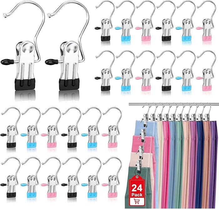 Boot Hangers Clips for Closet, Laundry Hooks Hanging Clips Clothes Pins Boot Holder Clips Space S... | Amazon (US)