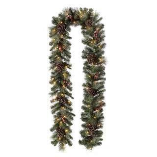 Glitzhome® 9ft. LED Glittered Pinecone Christmas Garland | Michaels | Michaels Stores