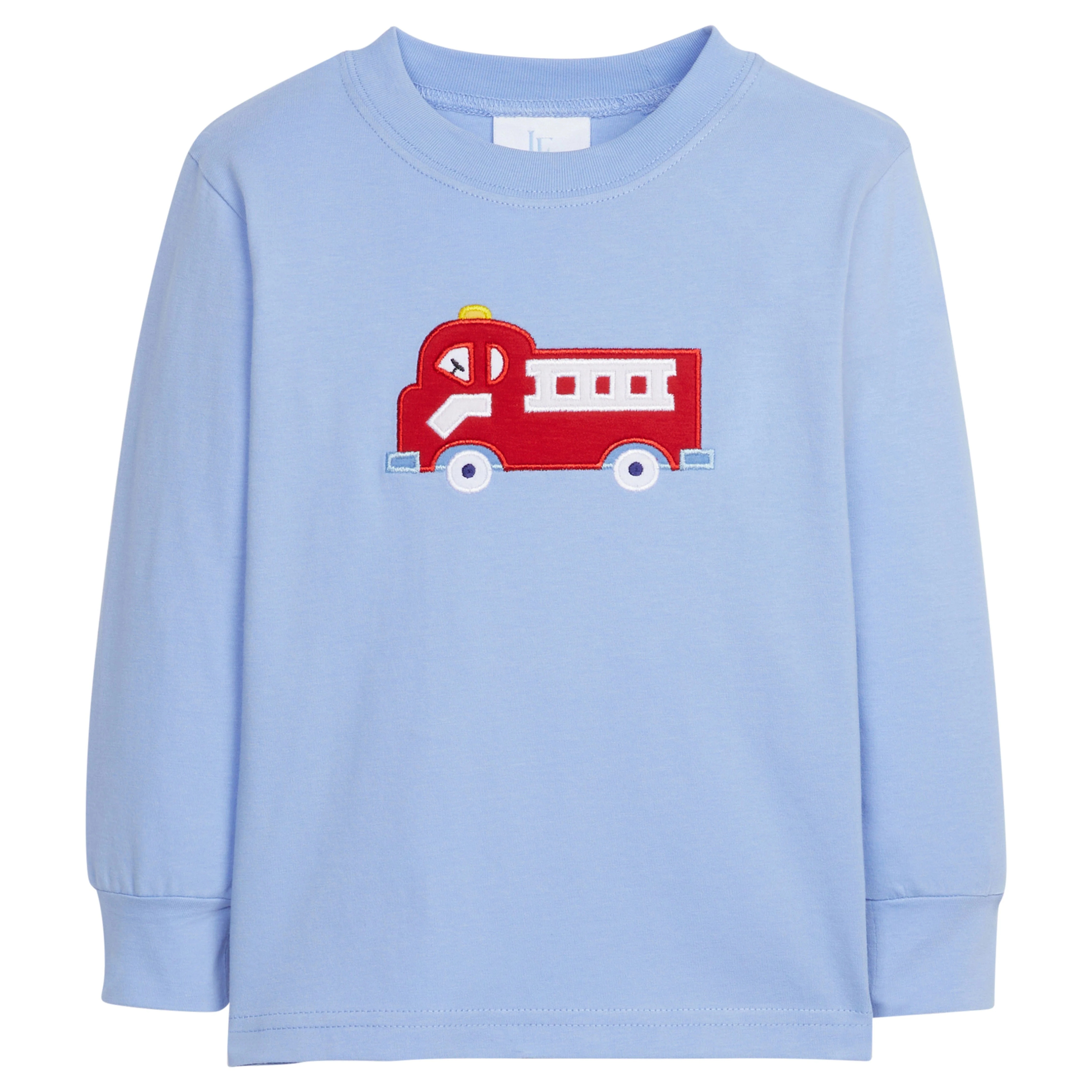 Boys Long Sleeve Applique Shirt - Fire Truck Top | Little English