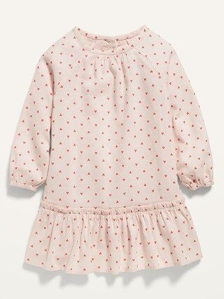 Heart-Print Peplum-Hem Dress for Toddler Girls | Old Navy (US)