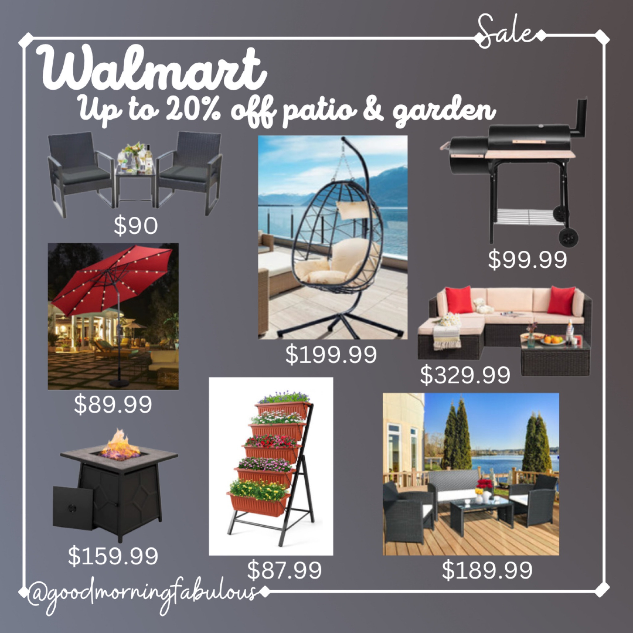 Up to 20% off patio and garden at Walmart. Prices listed are the sale prices. 

#LTKsalealert #LTKhome