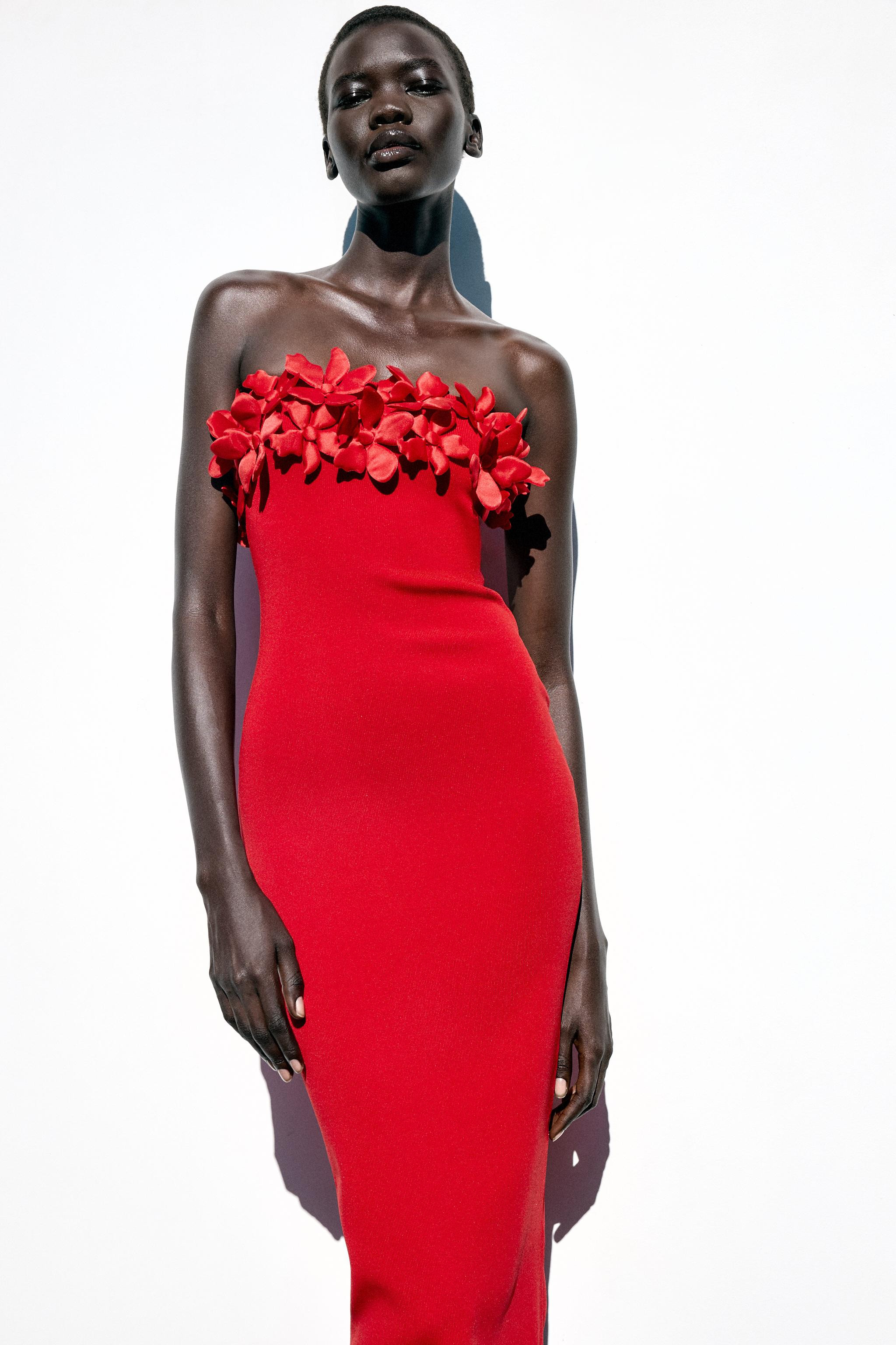 FLORAL KNIT MIDI DRESS | Zara US