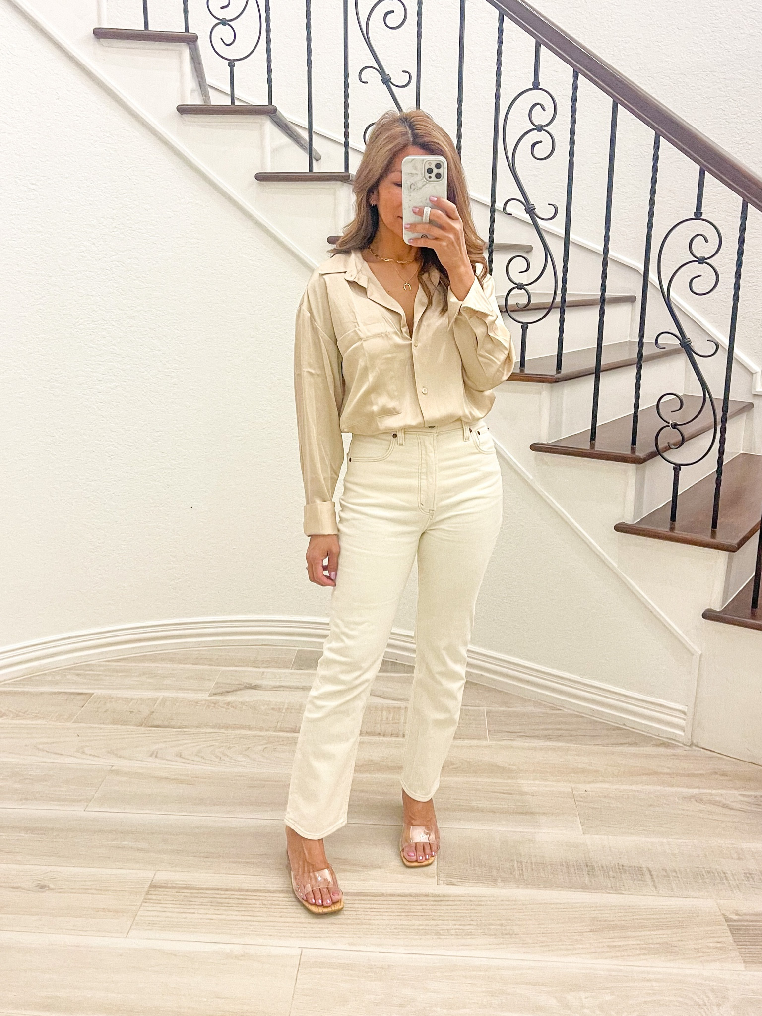 Satin button down in small(need XS, stay tts)
Jeans in size 26 regular length. This is an ankle length jeans.
Shoes tts
Abercrombie style, Target style

#LTKsalealert #LTKstyletip #LTKFind