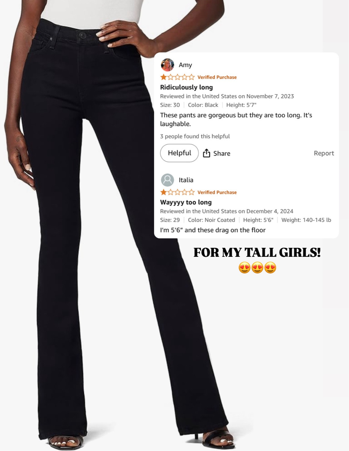 These are by far the best tall jeans I have found thus far!! They have a 33-34 inseam!! They’re stunning and perfect for girls with a smaller waist and some hip/booty! I am 5’10.5” and weigh roughly 135-140lb. Tall fashion | amazon fashion | alto | tall pants | tall fashion finds | long jeans | extra long jeans 

#LTKU #LTKGiftGuide #LTKFindsUnder100