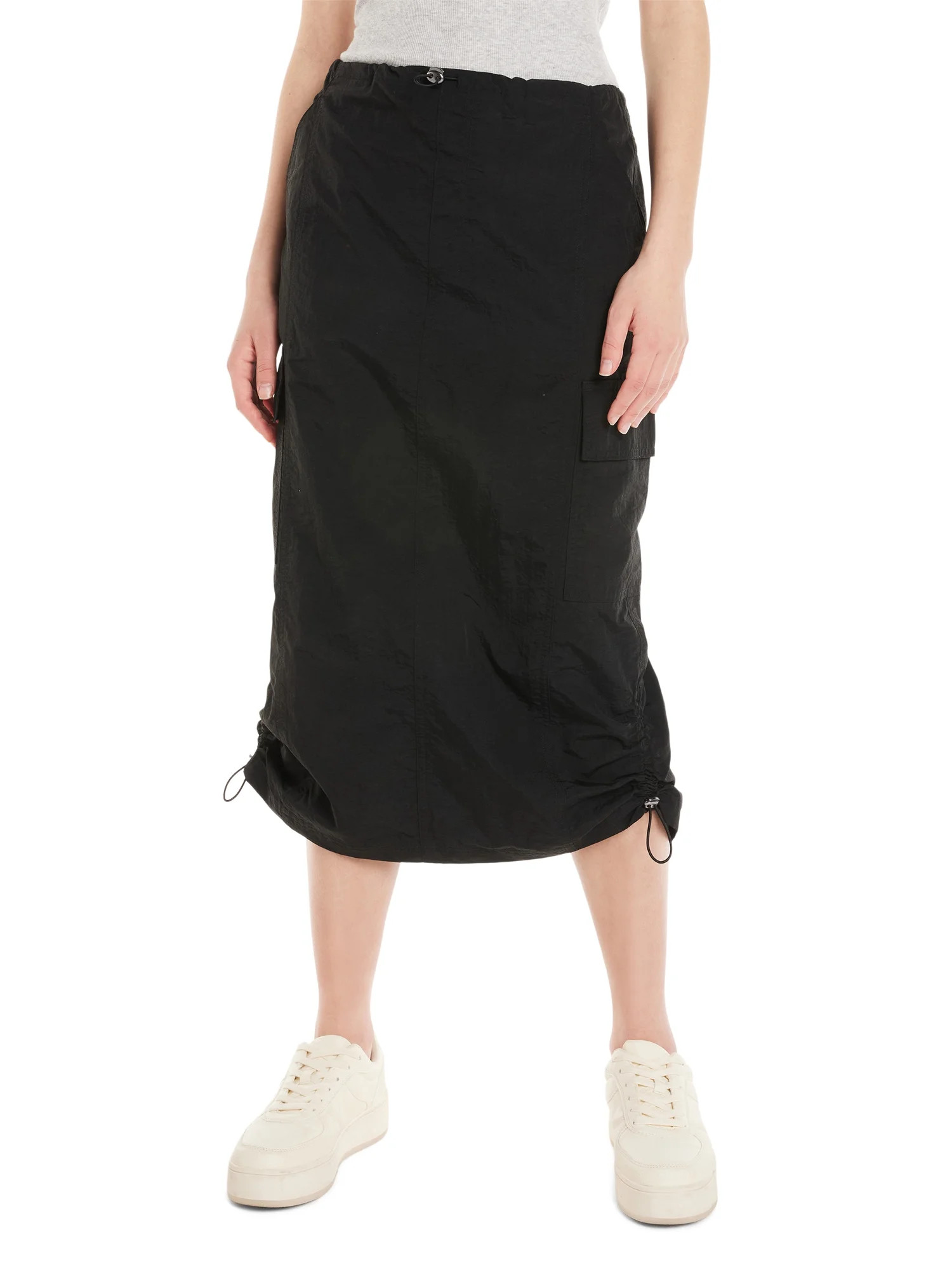 No Boundaries Parachute Cargo Midi Skirt, Wlomen's and Women's Plus | Walmart (US)