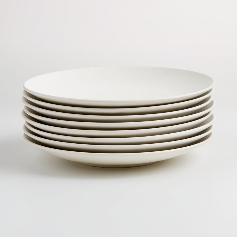 Craft Linen Cream Coupe Dinner Plates, Set of 8 + Reviews | Crate & Barrel | Crate & Barrel