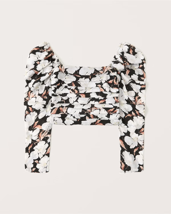 Long-Sleeve Puff Shoulder Top | Abercrombie & Fitch (US)