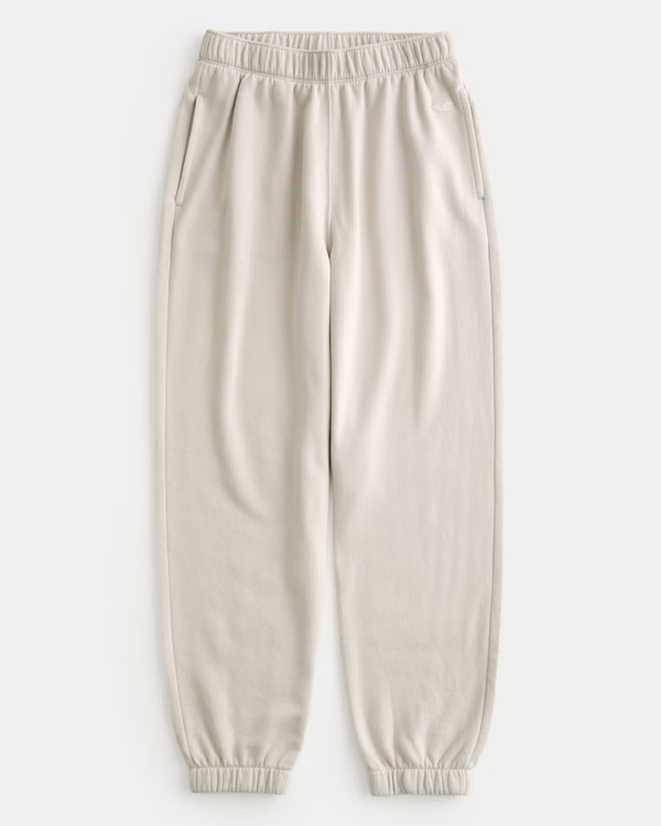 Women's Fleece Icon Dad Joggers | Women's Bottoms | HollisterCo.com | Hollister (US)