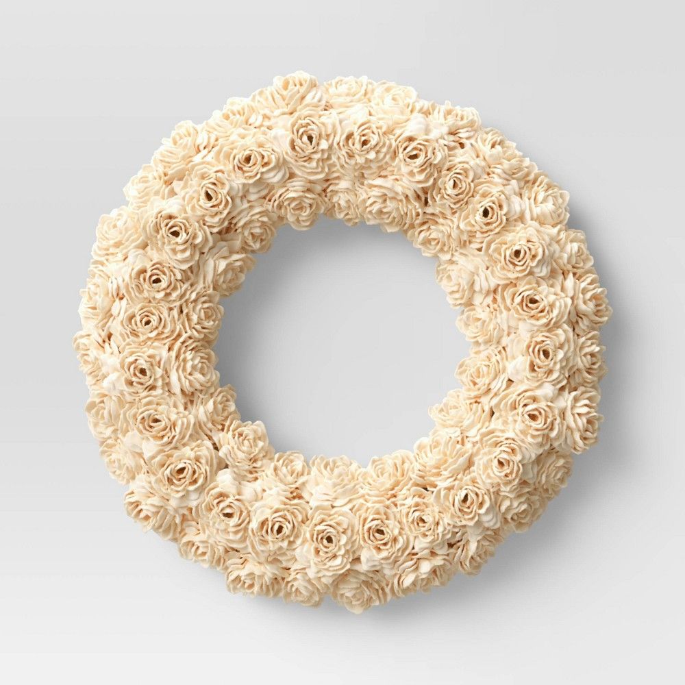 21" Artificial Shola Wreath White - Threshold™ | Target