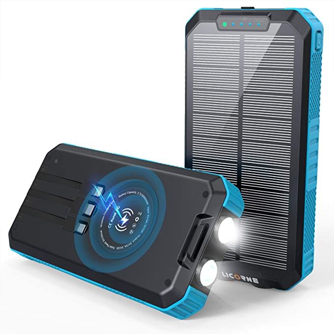 Solar Charger 36800mAh Solar Power Bank Wireless Portable Charger Quick Charge 3.0 Type C Input P... | Amazon (US)