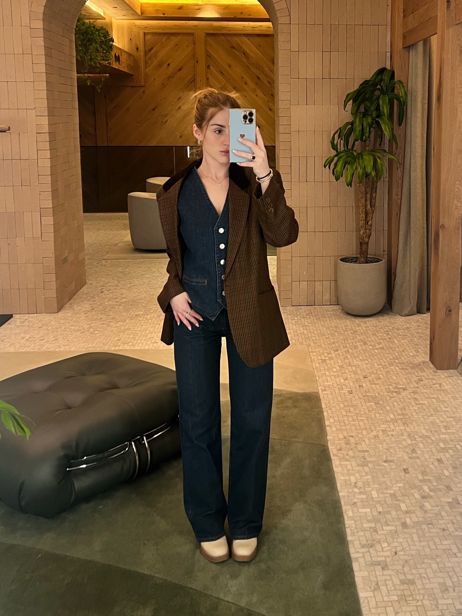 Denim Forum Farrah Jeans & matching 90’s denim vest: wash “under pressure”
➡️ wearing size 24 jeans (waist 25”)
➡️ wearing size XS vest (bust 32D) 

#LTKstyletip #LTKSeasonal #LTKworkwear