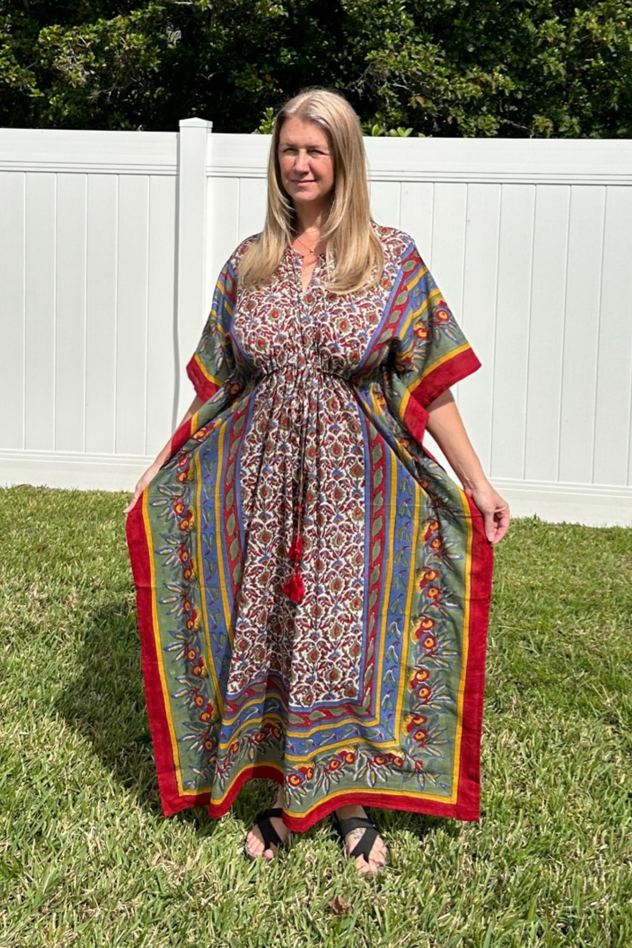 Love kimonos and kaftans this is a maxi style but comes in several lengths perfect for spring break coming up, travel, cruises and summer. #kimono #kaftan #coverup #boho #maxi #springbreakstyle #vacationstyle #summeroutfits #beachcoverup #cruisewear  

#LTKtravel #LTKover40 #LTKstyletip