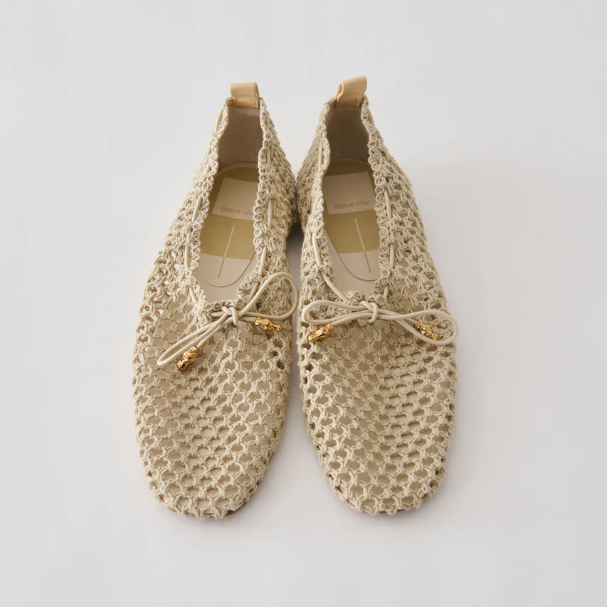 Kaylyn Oatmeal Crochet Flats | Dolce Vita | DolceVita.com