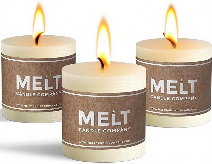 Melt Candle Pillar Candles, 3 Pack - Unscented Candles for Home, Church, Weddings, & More - 3" x ... | Amazon (US)
