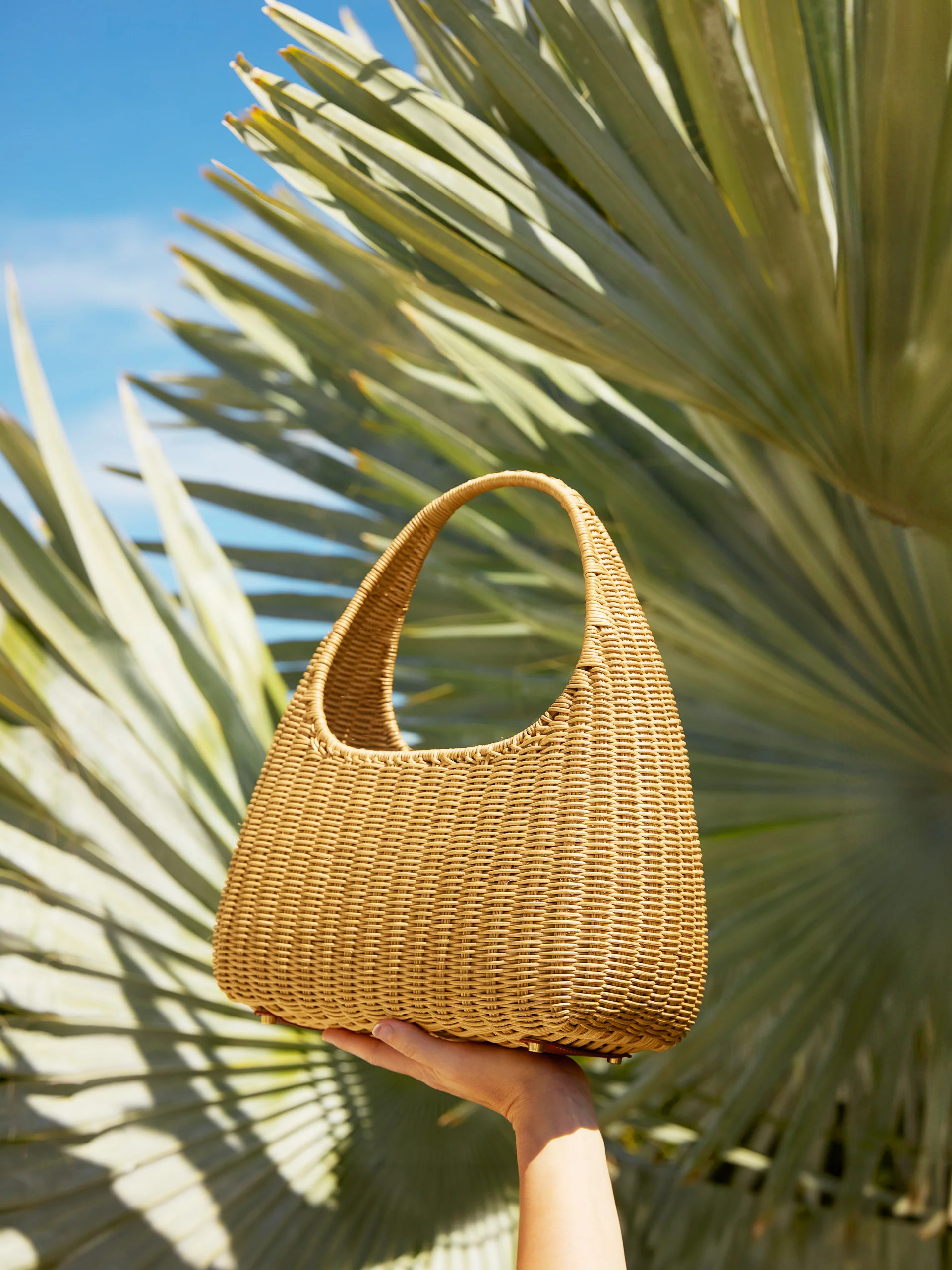 Natural Solid Santorini Wicker Top Handle | Women's Handbags | J.McLaughlin | J.McLaughlin