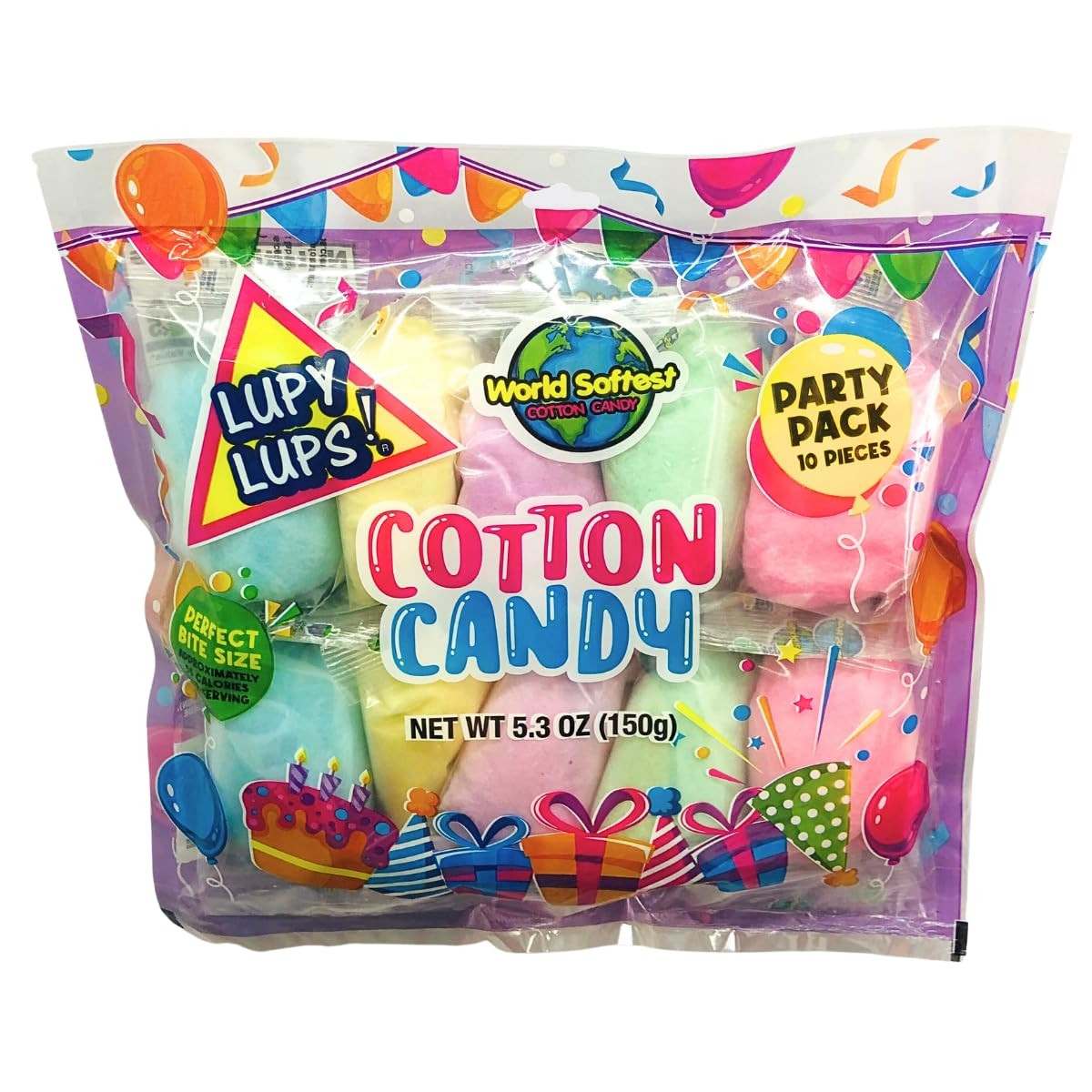 Lupy Lups! Cotton Candy Party Pack – 0.5 oz Each, Individually Wrapped Small bags – Perfect f... | Amazon (US)
