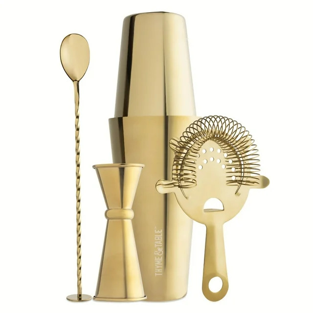 Thyme & Table 4 -Piece Stainless Steel Gold Bar Tool Set | Walmart (US)