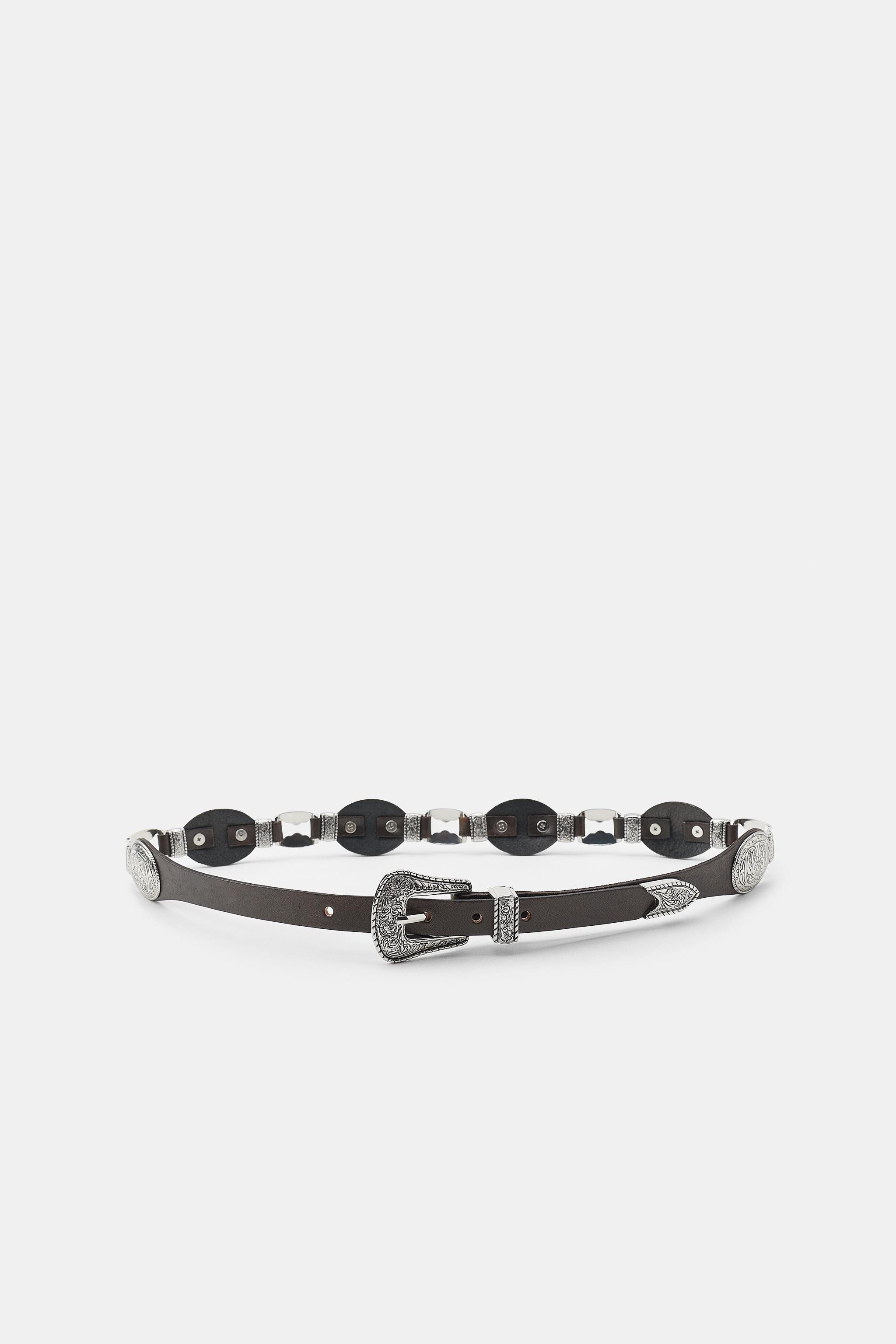 100% LEATHER COMBINATION PLATE BELT | Zara US