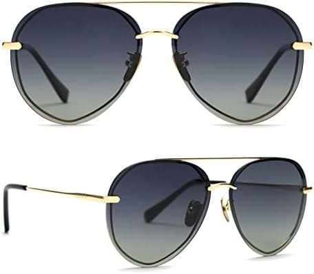 DIFF Lenox Polarized Designer Oversized Aviator Sunglasses for Women UV400 Protection, Gold Stain... | Amazon (US)