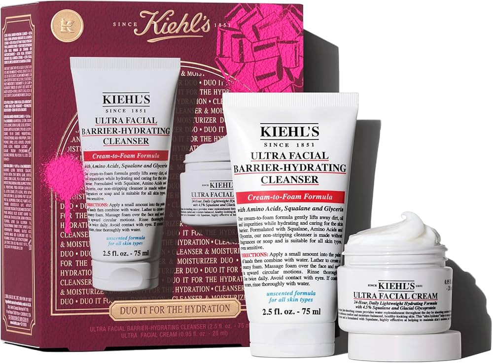 Kiehl's Duo Hydration Skincare Gift Set, $45 Value Skincare Gift, Set Includes Face Cream and Was... | Amazon (US)