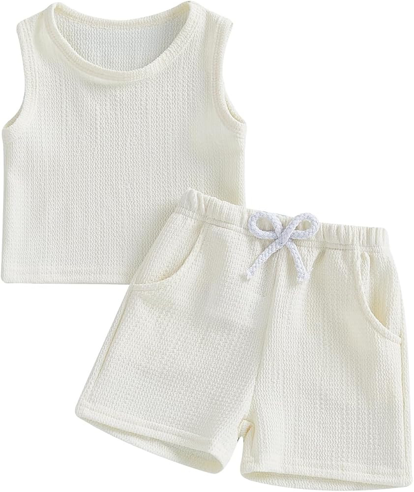 Baby Boy Summer Clothes 2 PCS Sleeveless Tank Top and Shorts Set Toddler Boys Outfits 6M 12M 18M ... | Amazon (US)