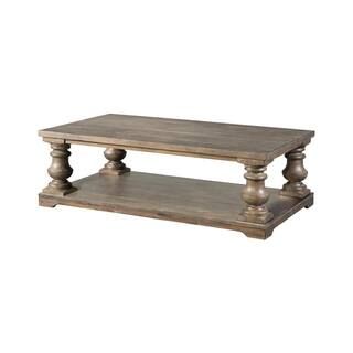Lane 56 in. Brown Large Rectangle Wood Coffee Table with Shelf-7040-45 - The Home Depot | The Home Depot