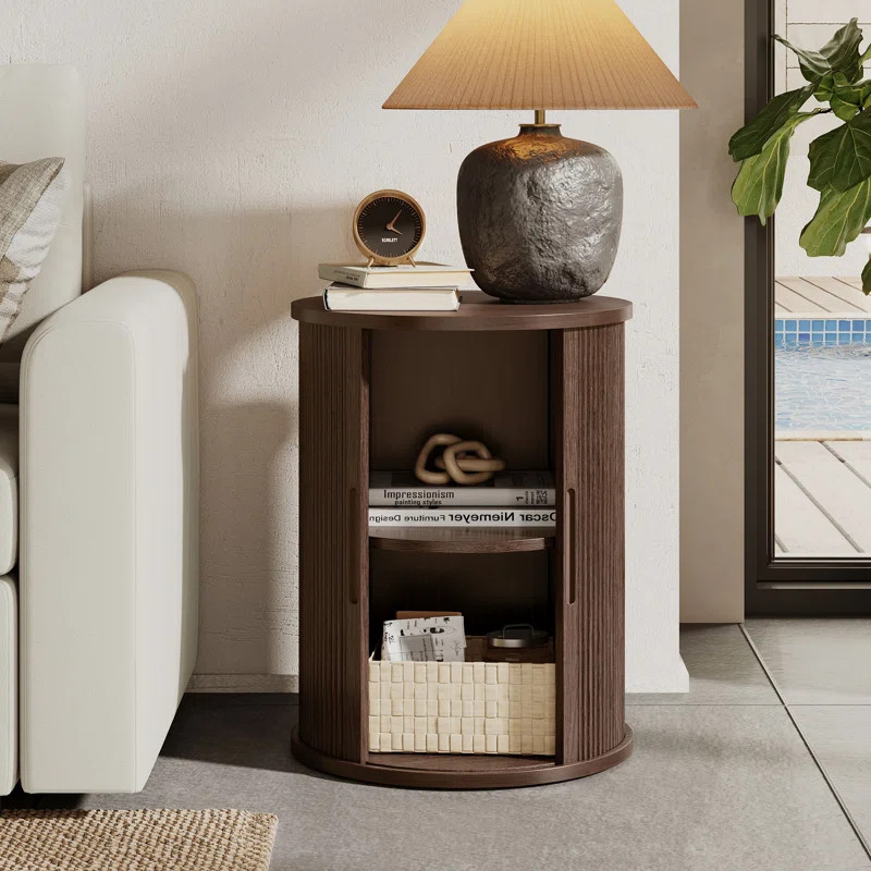 Leathia Fluted Round End Tables | Wayfair North America