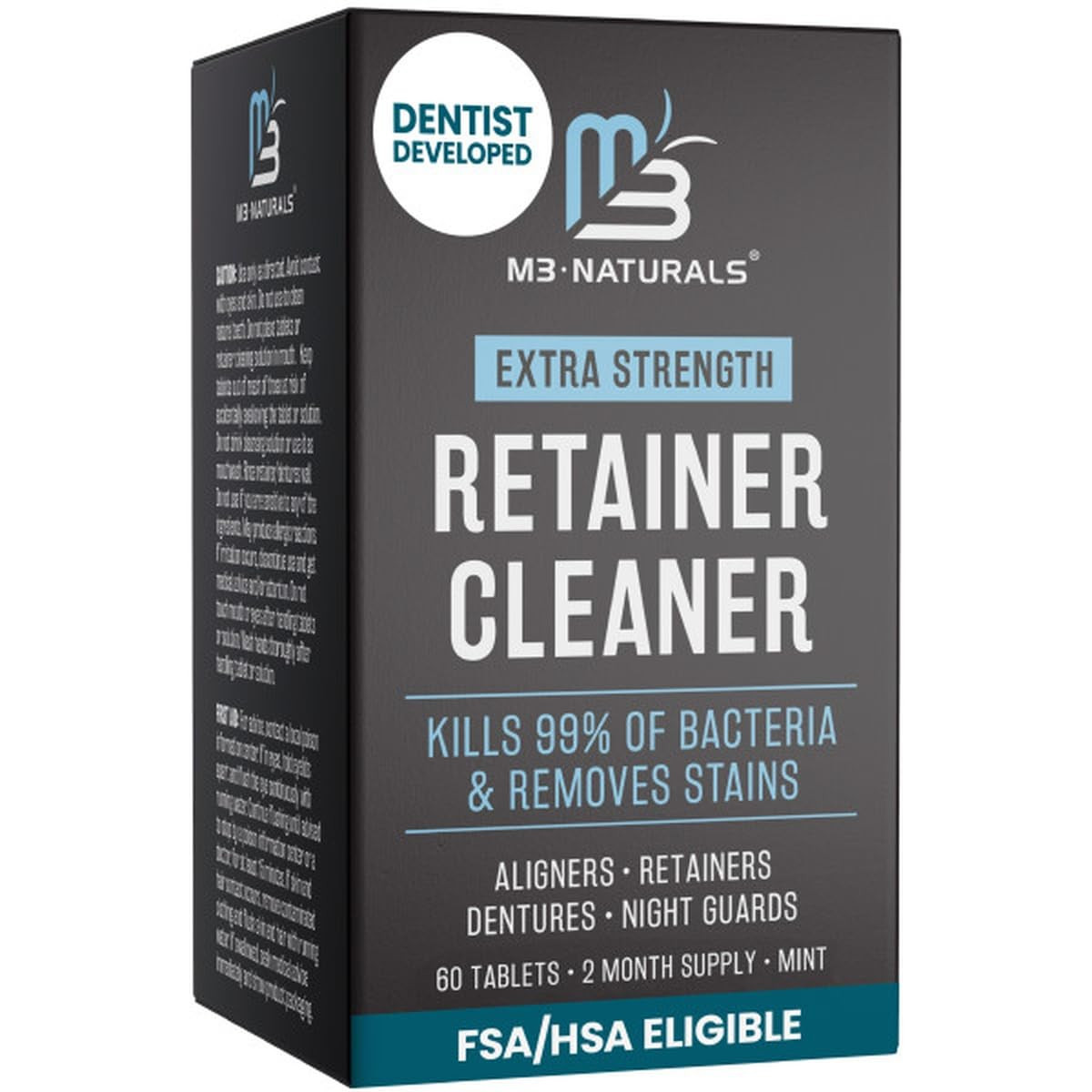Retainer Cleaner Tablets, Denture Cleaner, Mint, 2 Month Supply by M3 | Amazon (US)