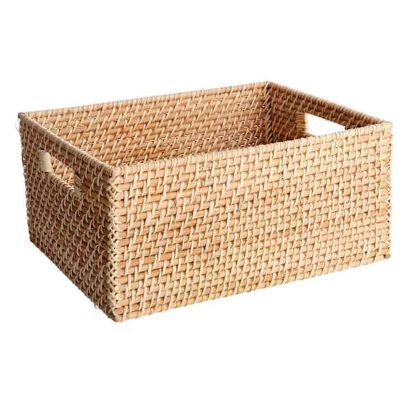 Rectangle Rattan Storage Basket, Large | At Home
