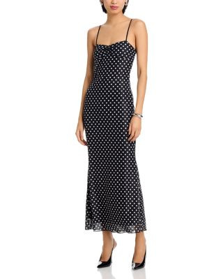 AQUA Polka Dot Mesh Maxi Dress - Exclusive | Bloomingdale's Women | Bloomingdale's (US)