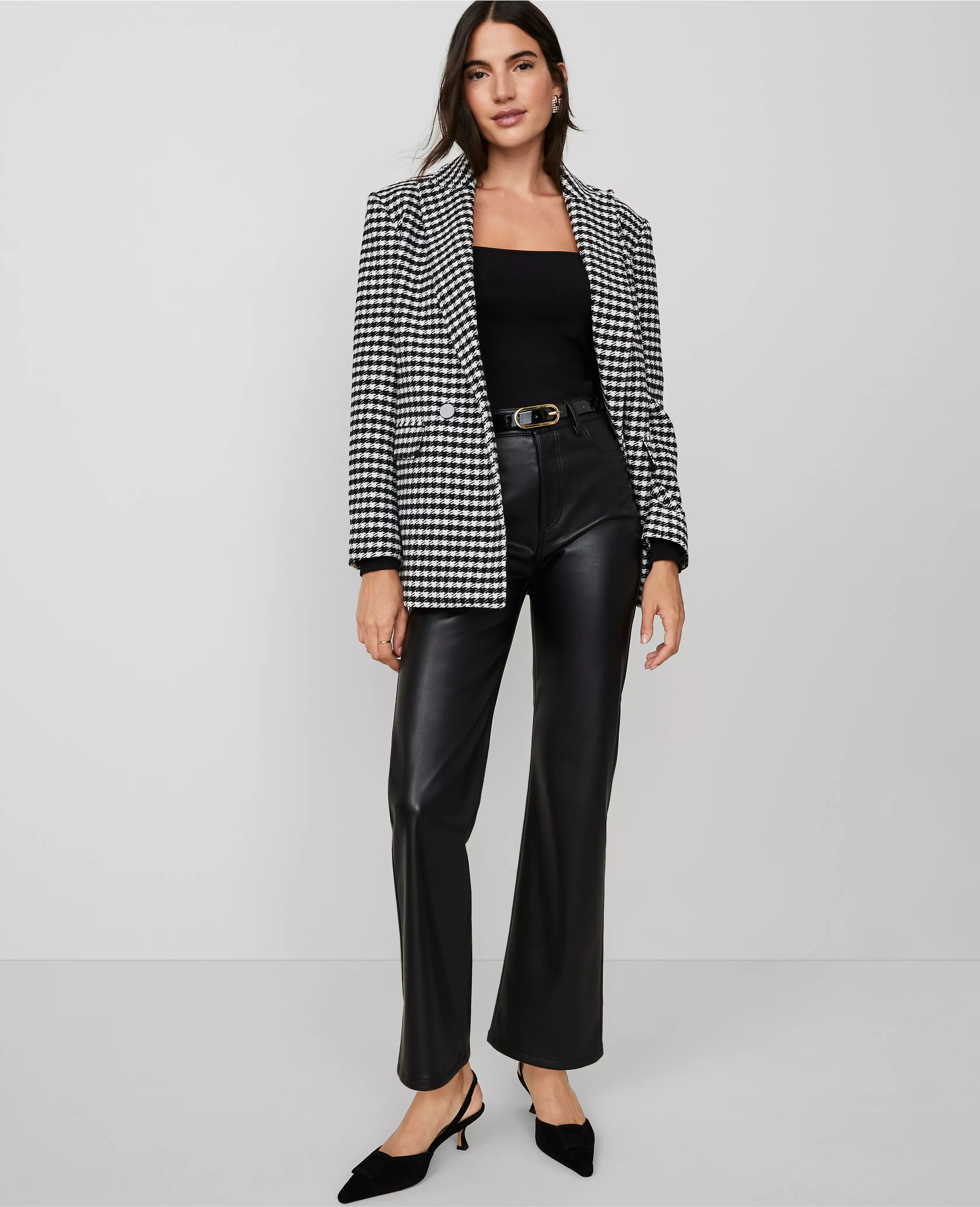 The Ankle Boot Faux Leather Pant | Ann Taylor