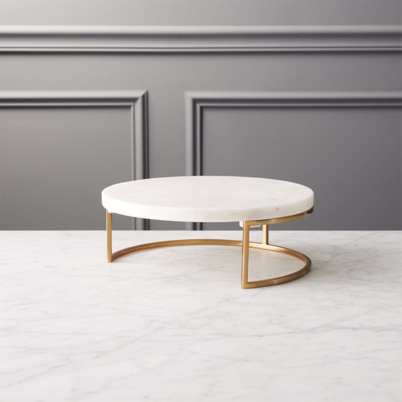 Essex Modern Marble Cake Stand Small + Reviews | CB2 | CB2