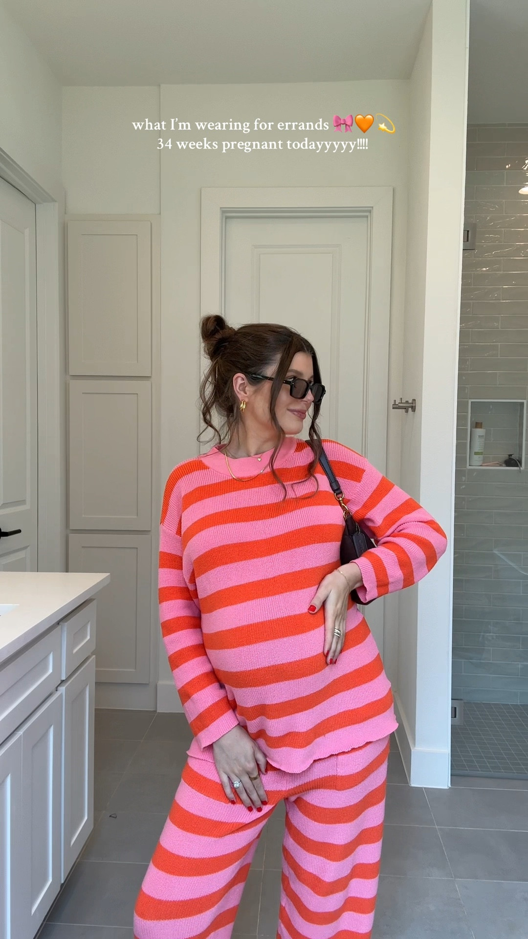 Bump friendly OOTD! This Amazon striped matching set is PERFECT to transition to fall & comes in so many colors! Comfy, casual & cute! Fits oversized, wearing size S. 
Merit tinted lip oil: shade Taupe

Pregnant outfits, pregnant ootd, comfy mom outfits, fall outfit inspo, transitional fall outfits, Amazon matching set, striped set, outfit of the day, casual outfits, mom style, mom outfits

#LTKStyleTip #LTKBump #LTKFindsUnder50