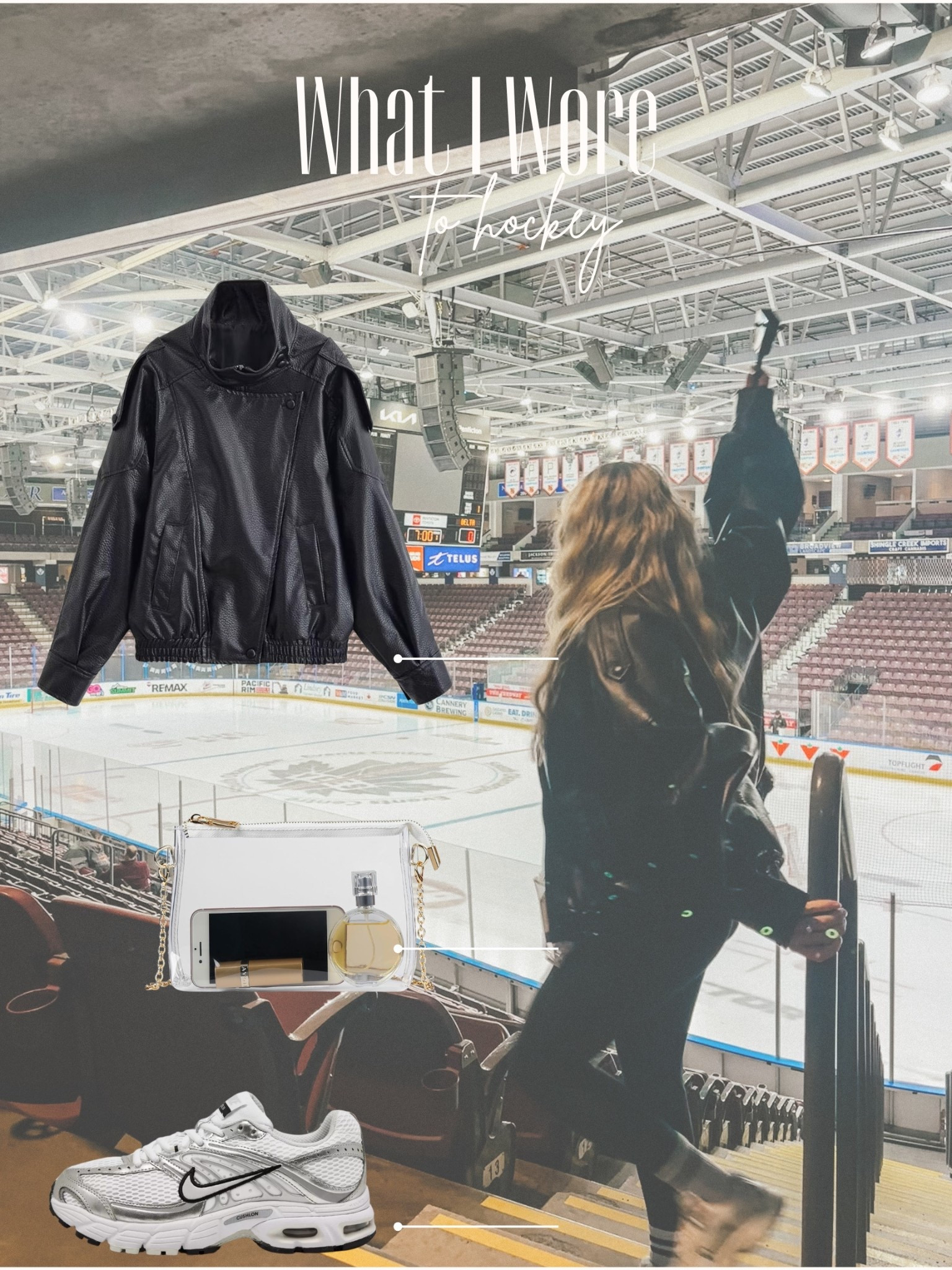 What I wore, hockey outfit, hockey mom, arena outfit, faux leather jacket, sneakers, Nike, stadium bag

#LTKootd #LTKdayinmylife #LTKmomlife
