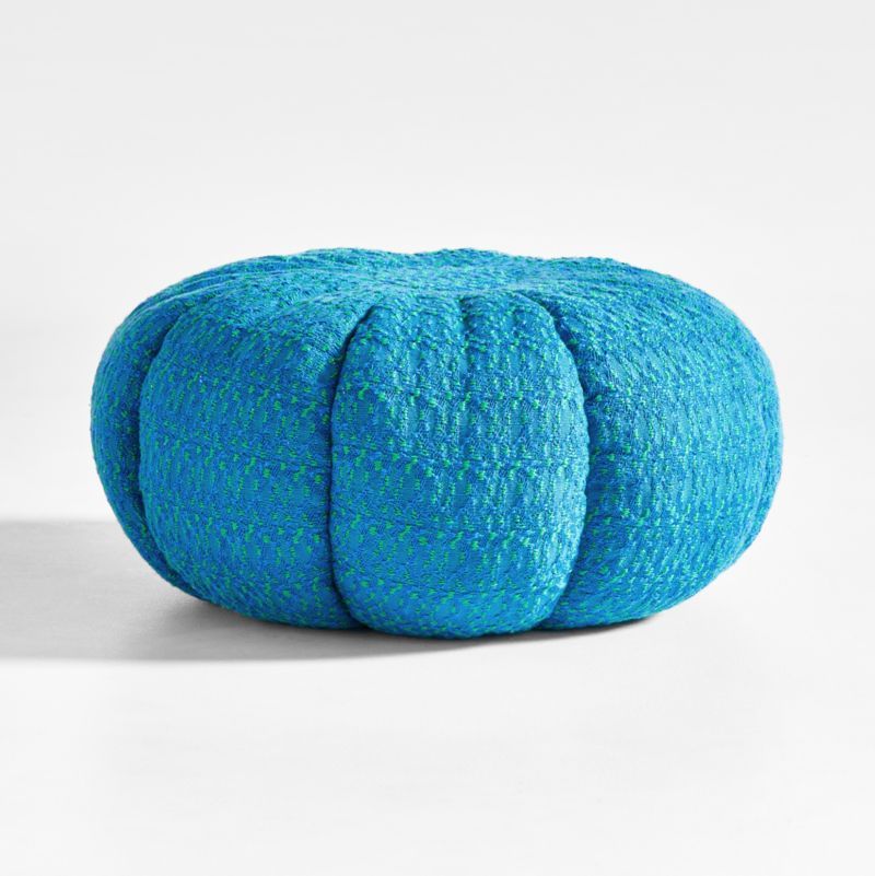 Renn Blue Pouf + Reviews | Crate & Kids | Crate & Barrel