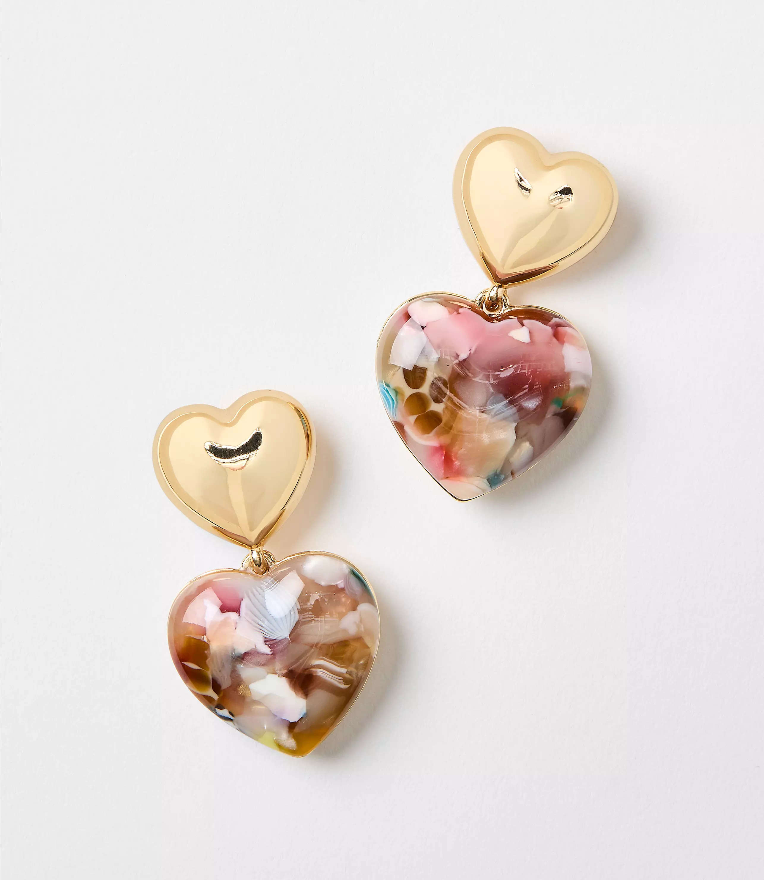 Tortoiseshell Print Puffy Heart Earrings | LOFT
